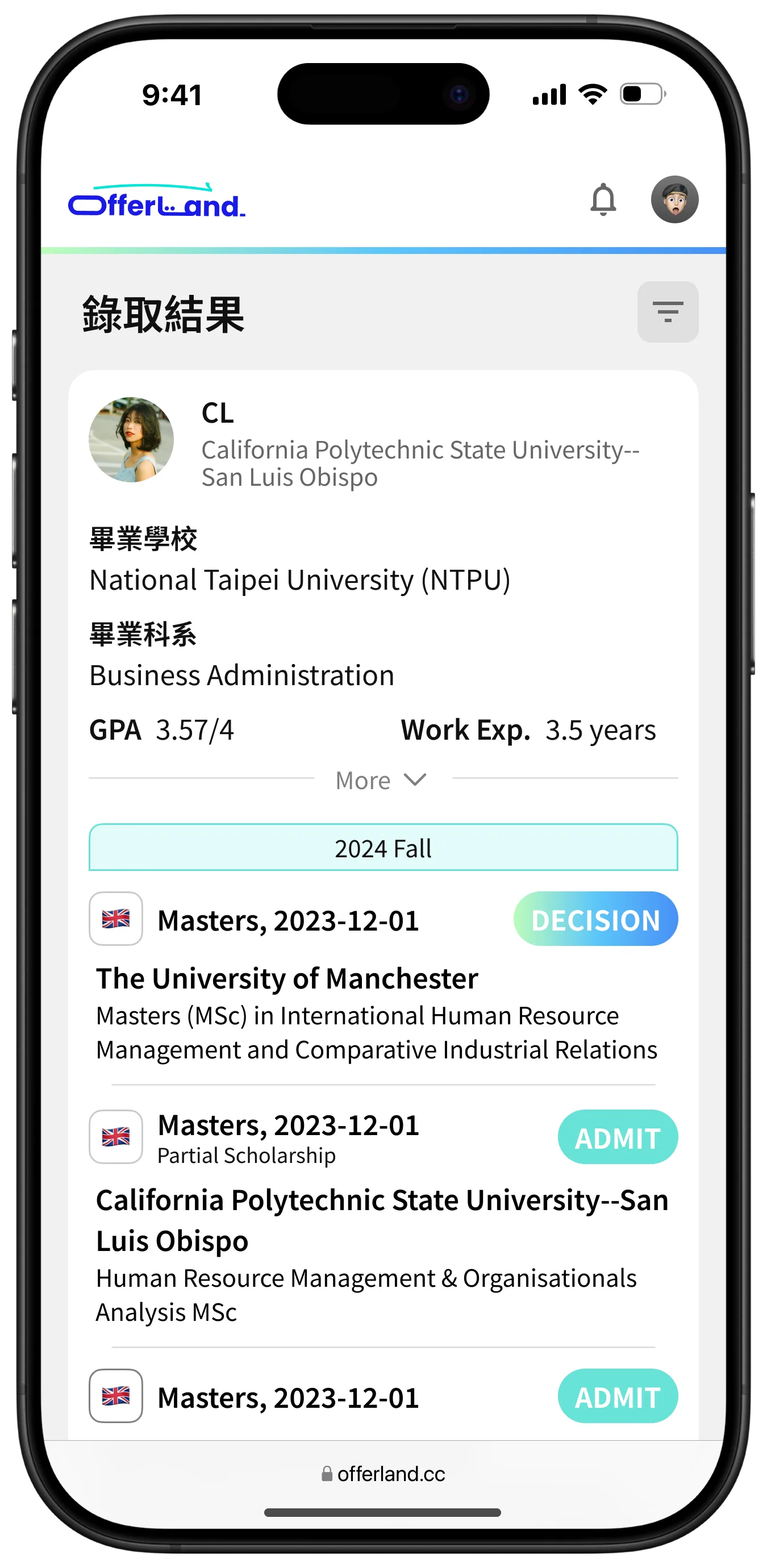 Redesigned mobile Application Results page with filter chip and card-based offer comparisons